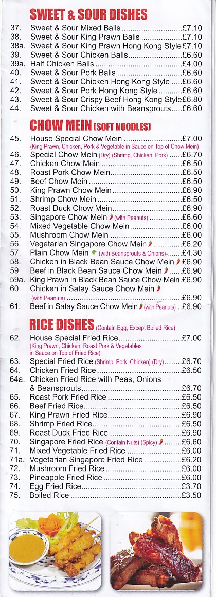 Menu of Menu of Chen's Chef, Chinese takeaway in Gorseinon